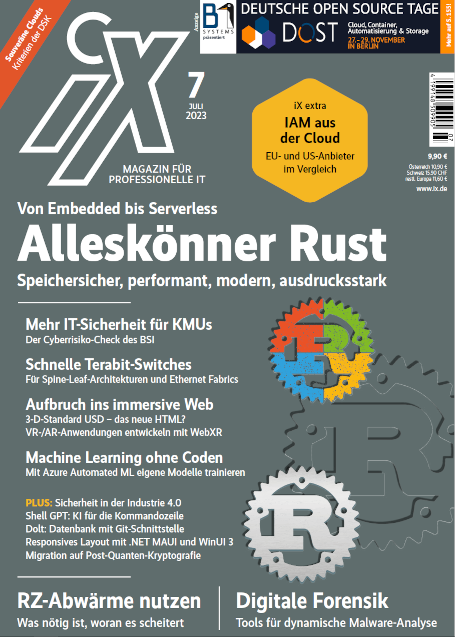 Titelseite der iX 7/2023